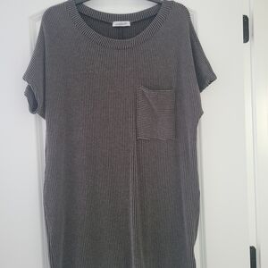 Striped Charcoal Mini Dress